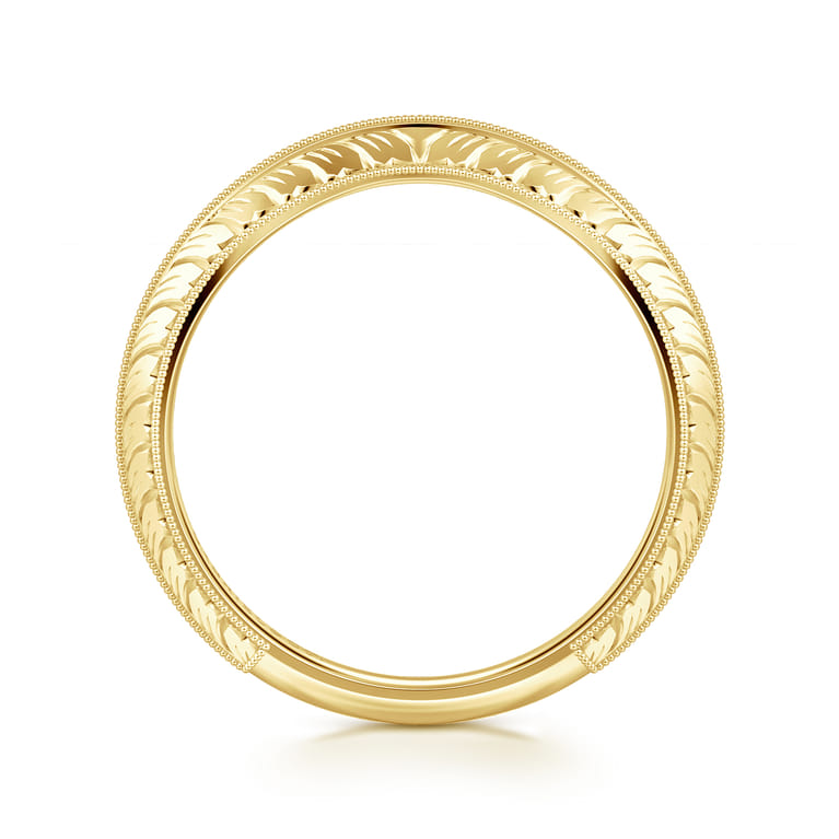 Curved Wedding Ring in 14k Yellow Gold with   at Gabriel & Co. - Shot 2