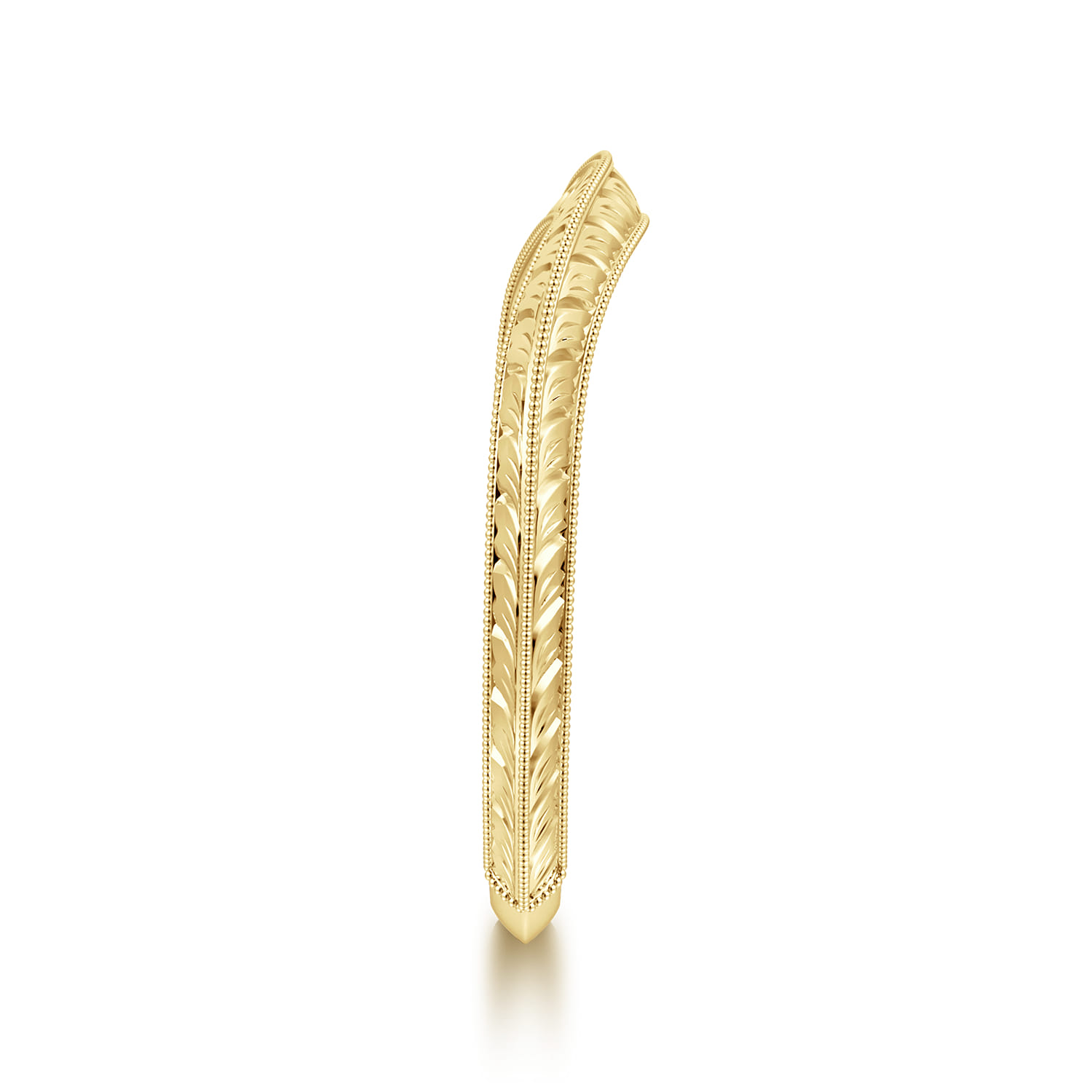 Curved Wedding Ring in 14k Yellow Gold with   at Gabriel & Co. - Shot 4