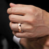 Oscar - 14K Rose Gold 6mm - Carved Men's Wedding Band in Satin Finish