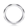 Oscar - 14K White Gold 6mm - Carved Men's Wedding Band in Satin Finish
