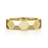 Oscar - 14K Yellow Gold 6mm - Carved Men's Wedding Band in Satin Finish