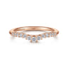 Curved Wedding Ring in 14k Rose Gold with Round Natural Diamond at Gabriel & Co.