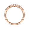 Curved Wedding Ring in 14k Rose Gold with Round Natural Diamond at Gabriel & Co.