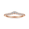 Curved Wedding Ring in 14k Rose Gold with Round Natural Diamond at Gabriel & Co.
