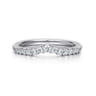 Curved Wedding Ring in 14k White Gold with Round Natural Diamond at Gabriel & Co.