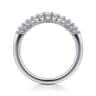 Curved Wedding Ring in 14k White Gold with Round Natural Diamond at Gabriel & Co.