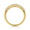 Curved Wedding Ring in 14k Yellow Gold with Round Natural Diamond at Gabriel & Co.