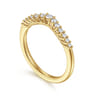 Curved Wedding Ring in 14k Yellow Gold with Round Natural Diamond at Gabriel & Co.