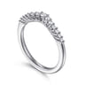 Curved Wedding Ring in Platinum with Round Natural Diamond at Gabriel & Co.