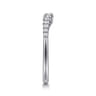 Curved Wedding Ring in Platinum with Round Natural Diamond at Gabriel & Co.