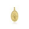 Oval 14K Yellow Gold Virgin Mary Pendant with Twisted Rope Frame