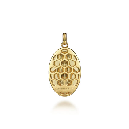 Oval 14K Yellow Gold Virgin Mary Pendant with Twisted Rope Frame