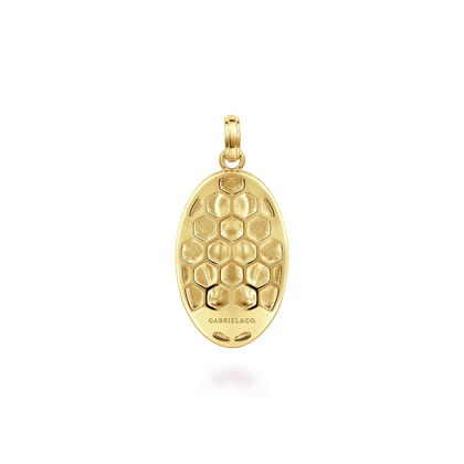 Oval 14K Yellow Gold Virgin Mary Pendant