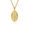 Oval 14K Yellow Gold Virgin Mary Pendant
