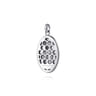 Oval 925 Sterling Silver Virgin Mary Pendant with Black Spinel Frame