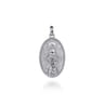 Oval 925 Sterling Silver Virgin Mary Pendant with Twisted Rope Frame