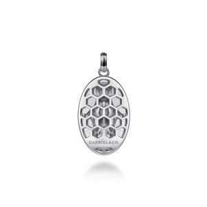 Oval 925 Sterling Silver Virgin Mary Pendant with Twisted Rope Frame