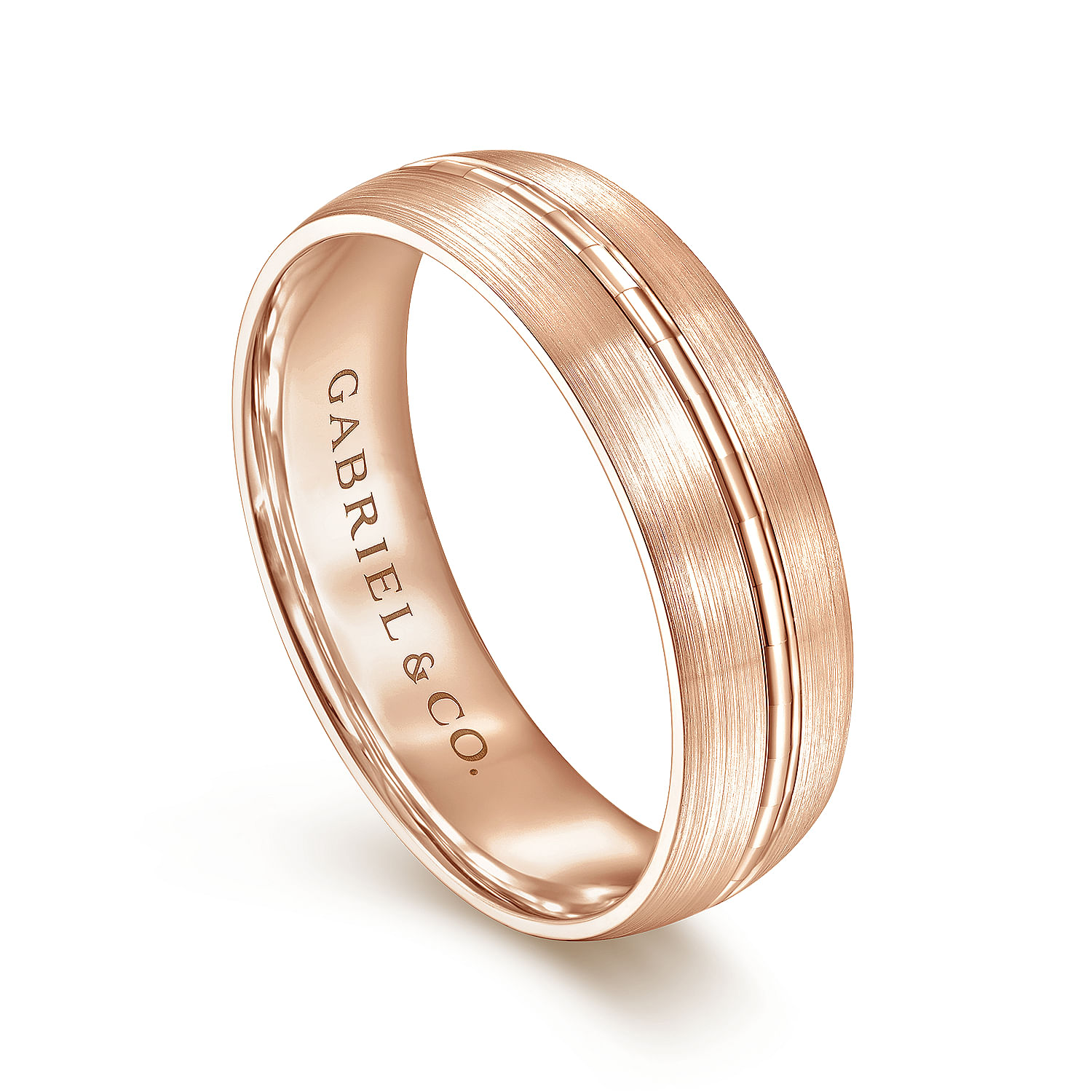 Owen - 14K Rose Gold 6mm - Men's Wedding Band in Satin Finish