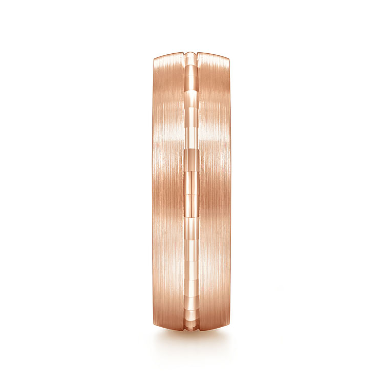 Owen - 14K Rose Gold 6mm - Men's Wedding Band in Satin Finish