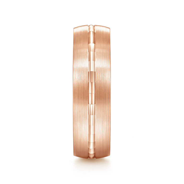 Owen - 14K Rose Gold 6mm - Men's Wedding Band in Satin Finish - Shot 4