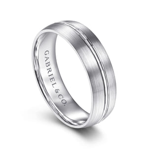 Owen - 14K White Gold 6mm - Men's Wedding Band in Satin Finish