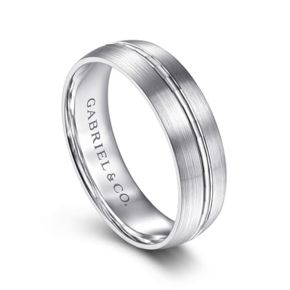 Owen - 14K White Gold 6mm - Men's Wedding Band in Satin Finish
