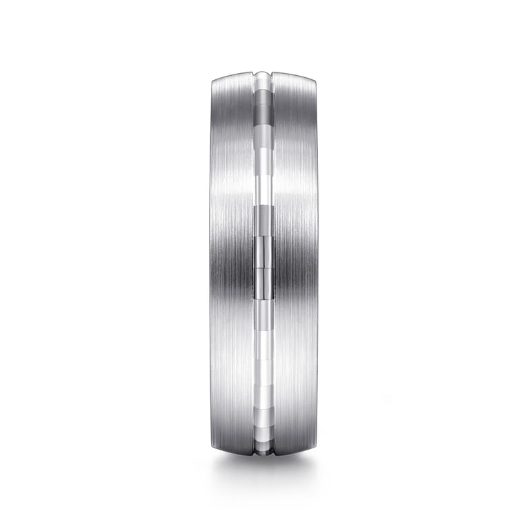 Owen - 14K White Gold 6mm - Men's Wedding Band in Satin Finish - Shot 4