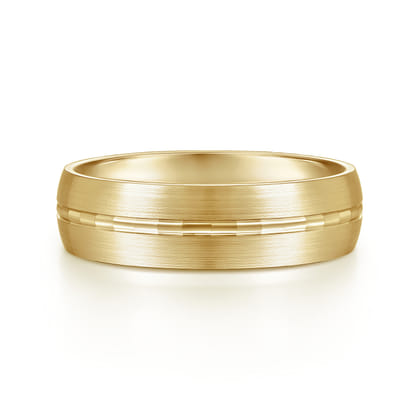 Owen - 14K Yellow Gold 6mm - Men's Wedding Band in Satin Finish
