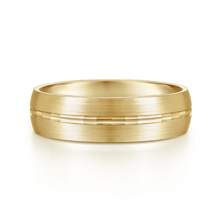 Owen - 14K Yellow Gold 6mm - Men's Wedding Band in Satin Finish - Shot 1