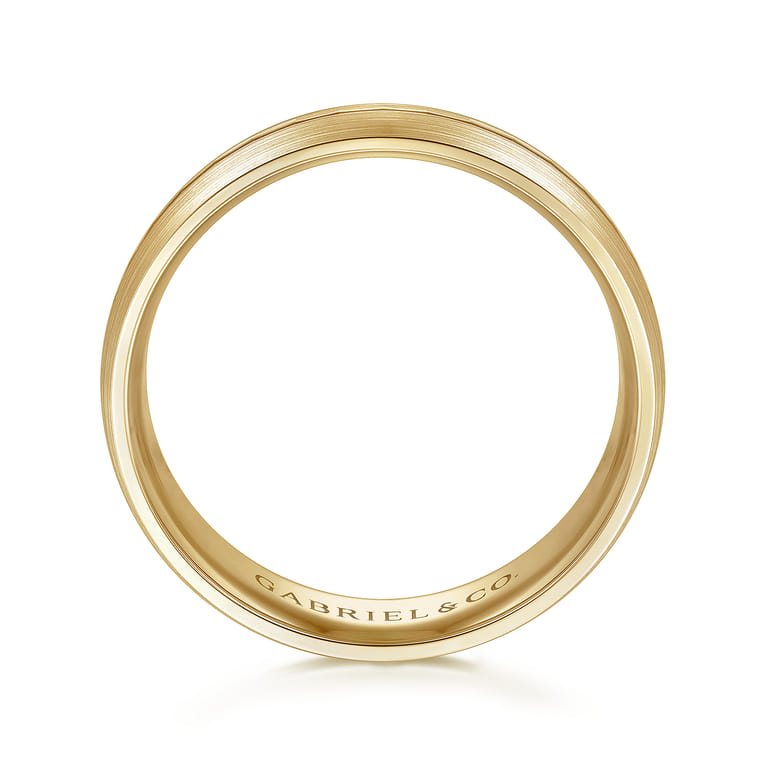 Owen - 14K Yellow Gold 6mm - Men's Wedding Band in Satin Finish - Shot 2
