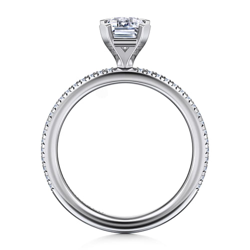 Oyin - 14K White Gold Emerald Cut Diamond Engagement Ring - 0.16 ct - Shot 2