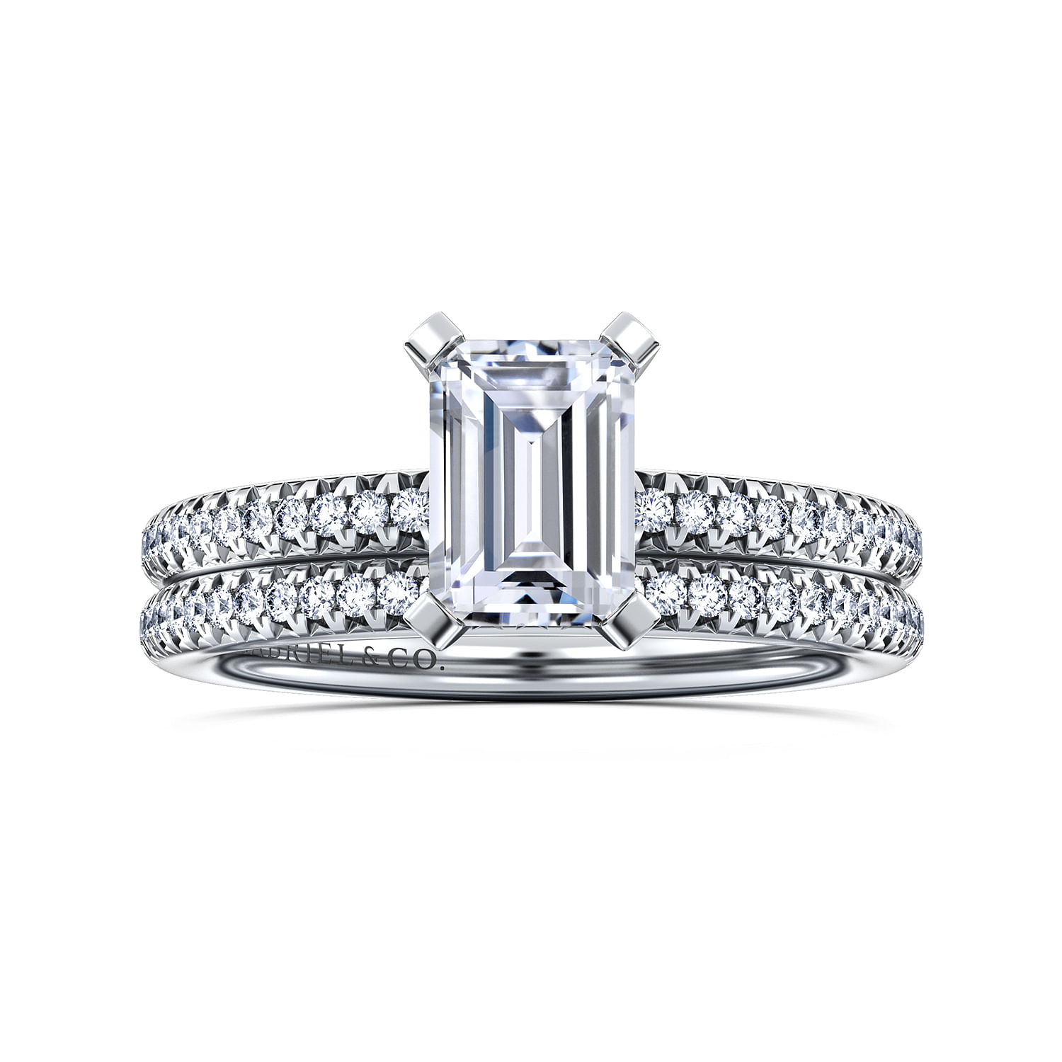 Oyin - 14K White Gold Emerald Cut Diamond Engagement Ring - 0.16 ct - Shot 4