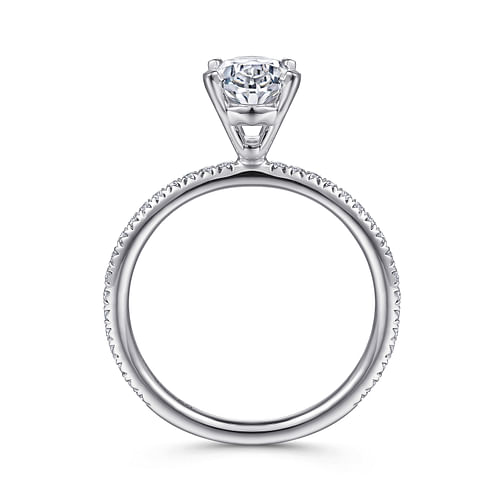 Oyin - 14K White Gold Oval Diamond Engagement Ring - 0.16 ct - Shot 2
