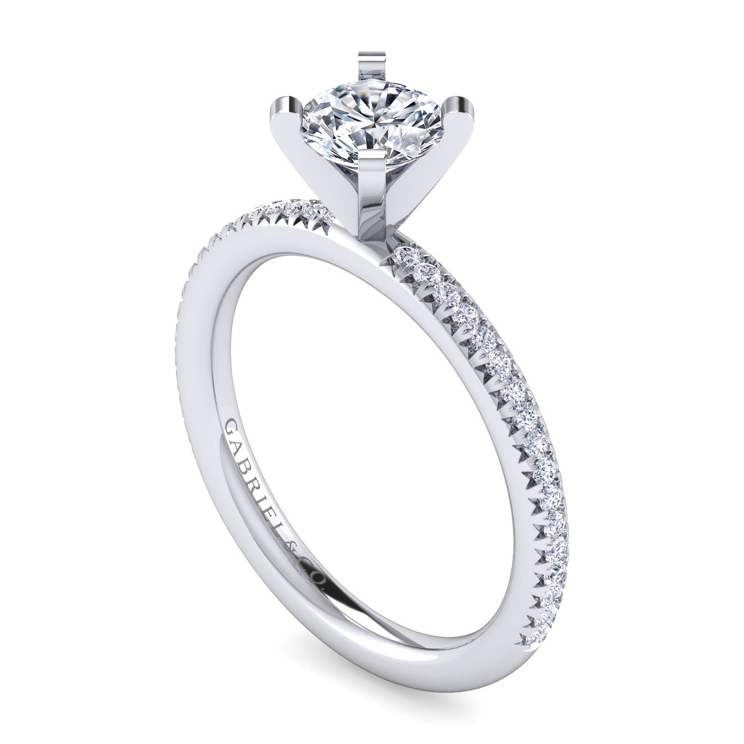 Oyin - 14K White Gold Round Diamond Engagement Ring - 0.16 ct - Shot 3