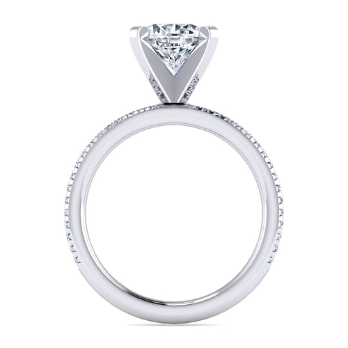 Oyin - 14K White Gold Round Diamond Engagement Ring - 0.16 ct - Shot 2