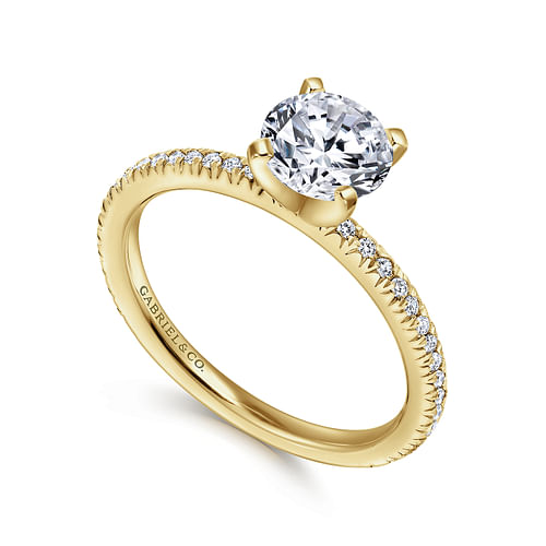 Oyin - 14K Yellow Gold Round Diamond Engagement Ring - 0.16 ct - Shot 3