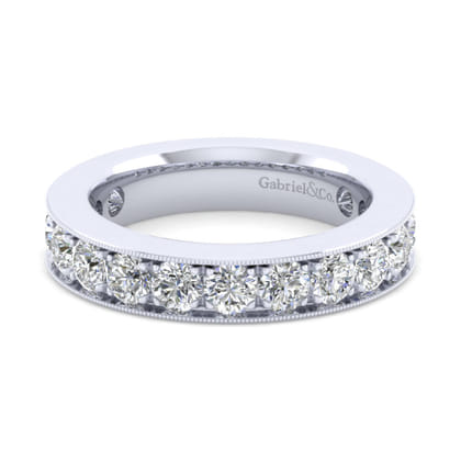 Padua - 14K White Gold Micro Pave Set Diamond Anniversary Band