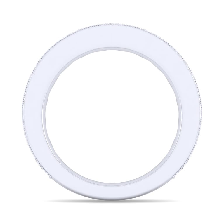 Straight Wedding Ring in 14k White Gold with Round Natural Diamond at Gabriel & Co. - Shot 2