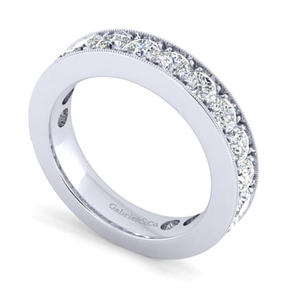Padua - 14K White Gold Micro Pave Set Diamond Anniversary Band