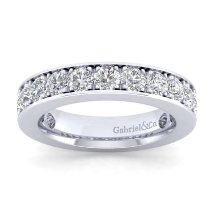Padua - 14K White Gold Micro Pave Set Diamond Anniversary Band