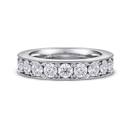 Padua - 14K White Gold Micro Pave Set Diamond Anniversary Band