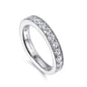Straight Wedding Ring in 14k White Gold with Round Natural Diamond at Gabriel & Co.
