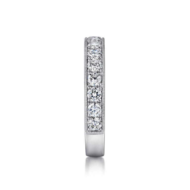 Straight Wedding Ring in 14k White Gold with Round Natural Diamond at Gabriel & Co. - Shot 4