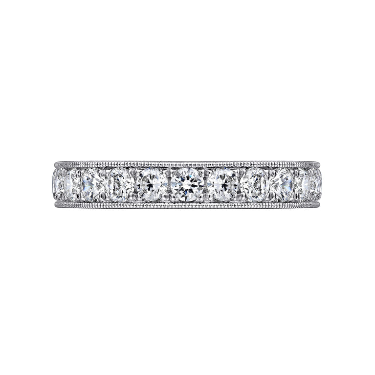 Straight Wedding Ring in 14k White Gold with Round Natural Diamond at Gabriel & Co. - Shot 6