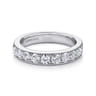 Straight Wedding Ring in 14k White Gold with Round Natural Diamond at Gabriel & Co.