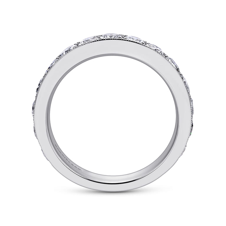 Straight Wedding Ring in 14k White Gold with Round Natural Diamond at Gabriel & Co. - Shot 2