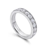 Straight Wedding Ring in 14k White Gold with Round Natural Diamond at Gabriel & Co.