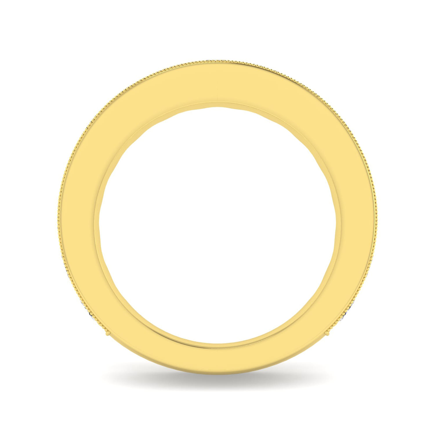Straight Wedding Ring in 14k Yellow Gold with Round Natural Diamond at Gabriel & Co. - Shot 2