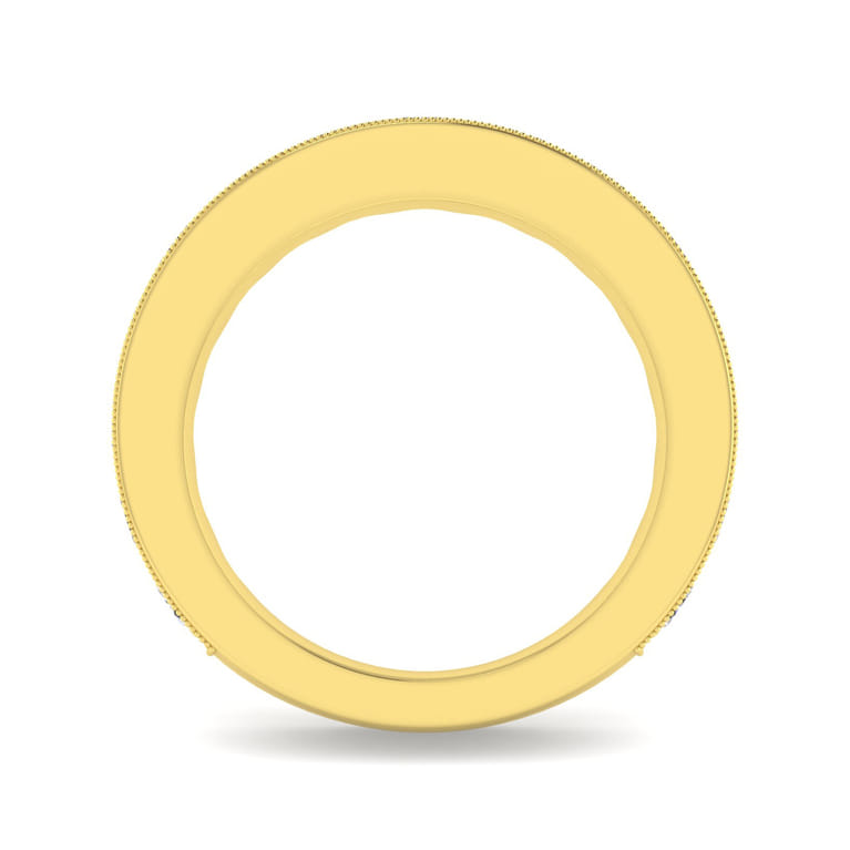 Straight Wedding Ring in 14k Yellow Gold with Round Natural Diamond at Gabriel & Co. - Shot 2