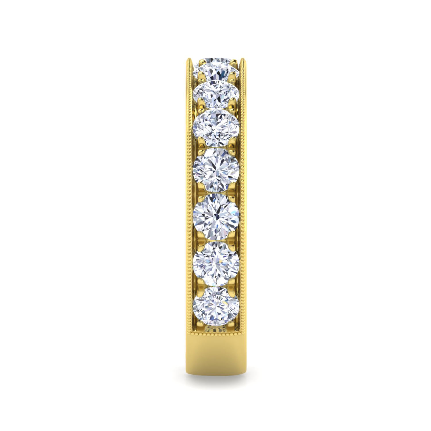 Straight Wedding Ring in 14k Yellow Gold with Round Natural Diamond at Gabriel & Co. - Shot 4